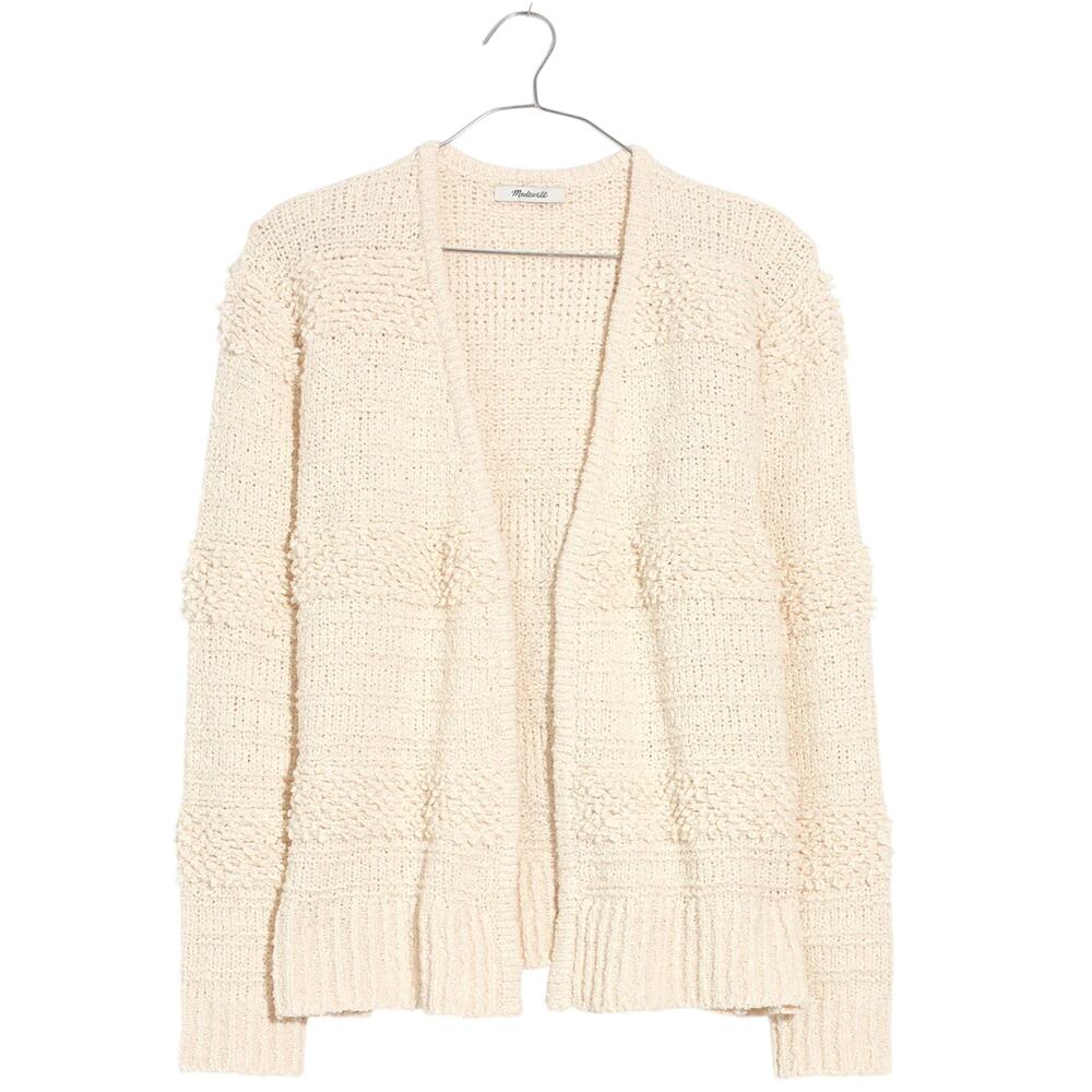 Madewell Bronson Cardigan Sweater Small Seashell Cream Textured Knit